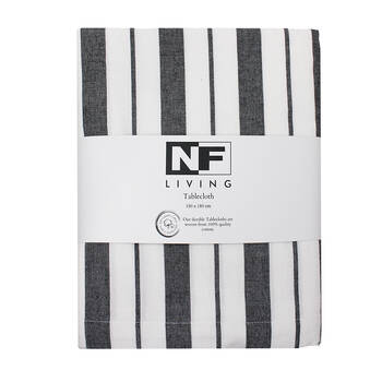 NF Home & Entertaining Essentials French Table Cloth 150x180cm Striped Black