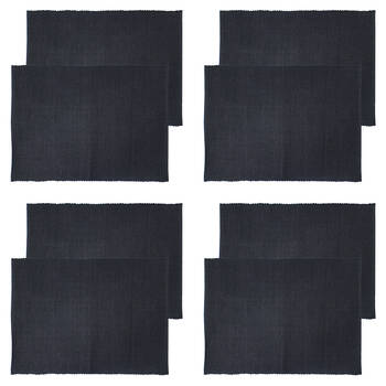 4x 2pc NF Home & Entertaining Essentials Une Placemat 33x45cm Solid Black