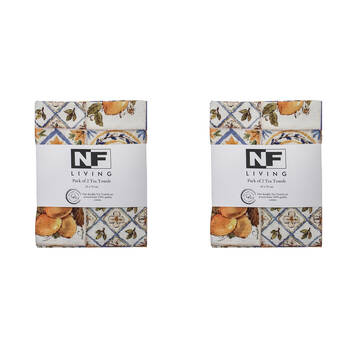 2PK NF Home & Entertaining Essentials PortTile Tea Towel 45x70cm Multicoloured