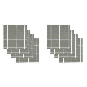 2x 4pc NF Home & Entertaining Essentials Greenland Napkin 45x45cm Checked Olive