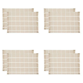4x 2pc NF Home & Entertaining Essentials Greenland Placemat 33x45cm Solid Taupe