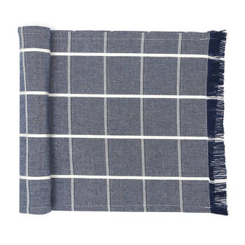 NF Home & Entertaining Essentials Greenland Table Runner 250x35cm Woven Blue
