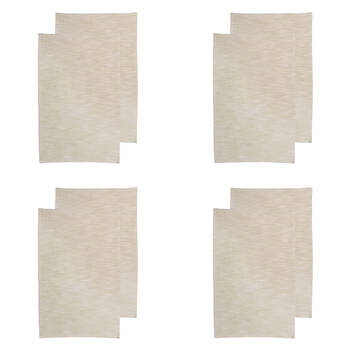 4x 2pc NF Home & Entertaining Essentials Elysian Tea Towel 45x70cm Solid Taupe