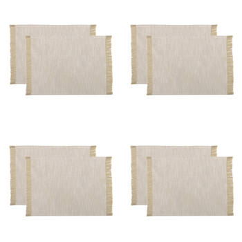 4x 2pc NF Home & Entertaining Essentials Elysian Placemat 33x45cm Solid Taupe