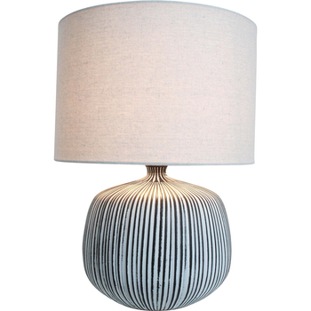 LVD Mika Kohl Ceramic/Linen Lamp Home/Office Table Decor