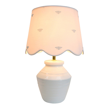 LVD Ceramic/Linen 36.5cm Bee Lamp Home/Office Room Light - White