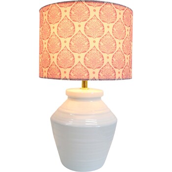 LVD Block Print 36.5cm Ceramic/Linen Lamp Fantasy Tree