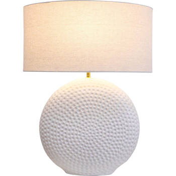 LVD Ceramic/Linen Bedroom Table Lamp Cairo Coastal XL 26x67cm Natural