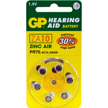 HEARING AID BATTERY, 6 PACK