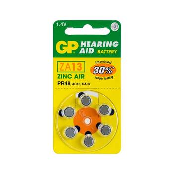 HEARING AID BATTERY, 6 PACK