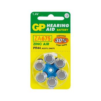 HEARING AID BATTERY, 6 PACK