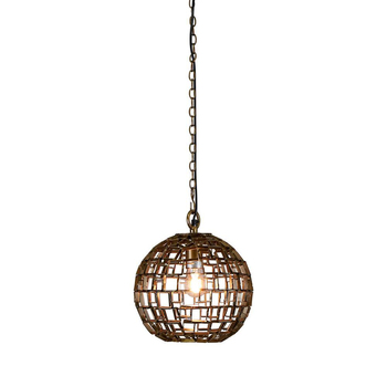 Belle Mondrian Iron Ceiling Pendant Light Small 34cm - Antique Brass