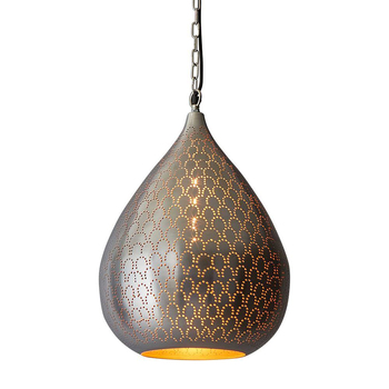 Belle Taipan Metal Ceiling Pendant Light Hanging Decor 52cm Nickel