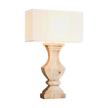 Belle Gilbert Table Lamp w/ Wood Base 48cm - Natural