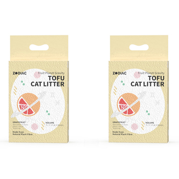 2x Zodiac 7L/2.5kg Fruity Tofu Soy Pulp Cat Litter - Grapefruit