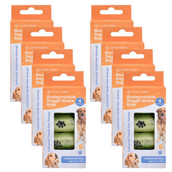 8PK Living Today Biodegradable Doggie Poop Waste Bags (480 Bags)