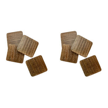 2x 4pc NF Living Mango Wood Coasters Square 10cm Solid Natural