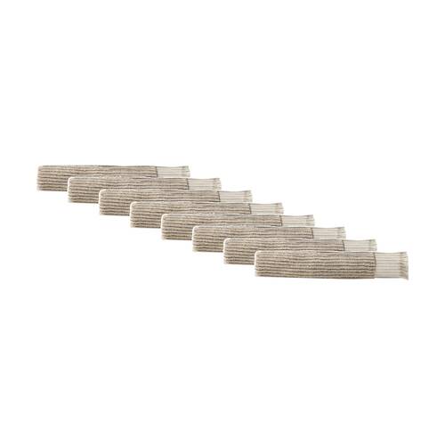 8PK Linen House 580GSM Alara Pebble Beige Stripe Bathroom Face Washer 33x33cm