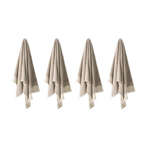 4PK Linen House 580GSM Alara Pebble Beige Stripe Bathroom Bath Sheet 82x170cm 