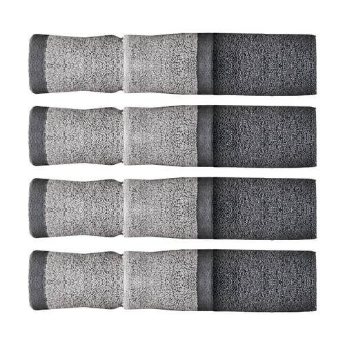 4PK Linen House 550GSM Cotton Otway Shadow Charcoal Bathroom Hand Towel 40x60cm
