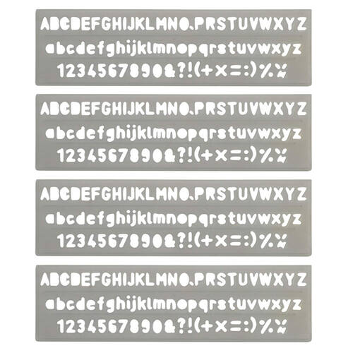 4PK Celco Lettering Stencil 5mm