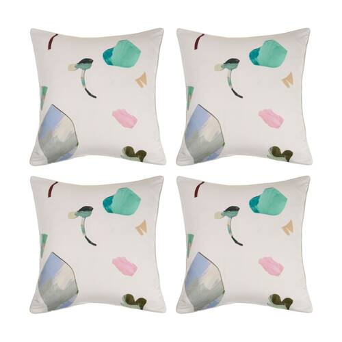 4PK Linen House Clovelly Collage Multicoloured European Pillowcase 65x65cm