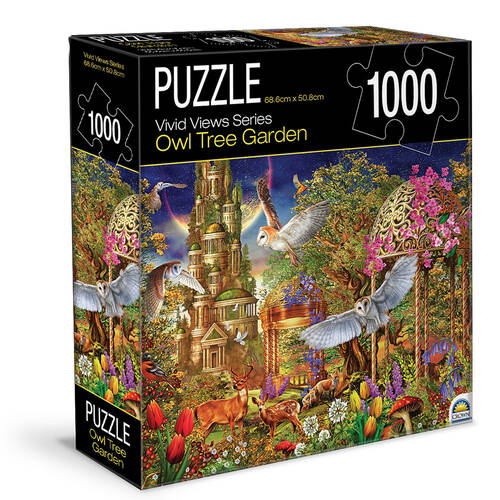 1000pc Crown Vivid Views Series Puzzles Owl Tree Garden
