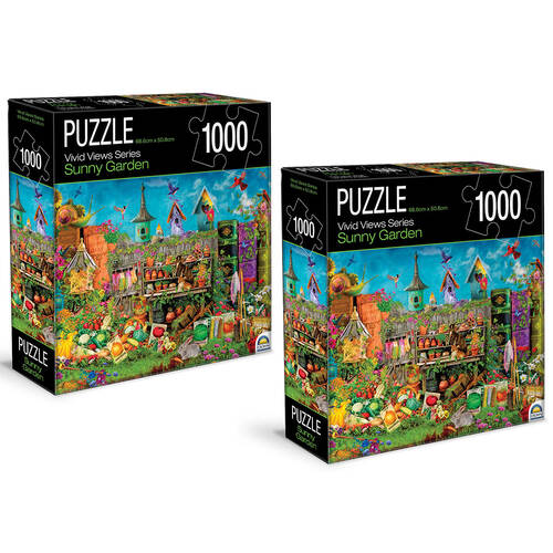 2PK 1000pc Crown Vivid Views Series Puzzles Sunny Garden