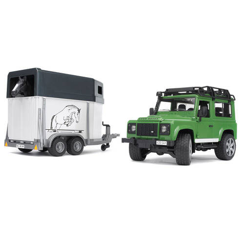 Bruder Land Rover Defender Station Wagon w/ Horse Trailer