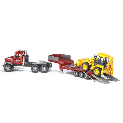1:16 MACK Granite Low Loader w/JCB 4CX Backhoe Loader