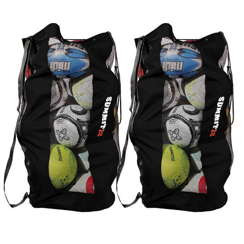 2x Summit Durable Mesh Ball Bag for Soccer/Football/Rugby/Sport
