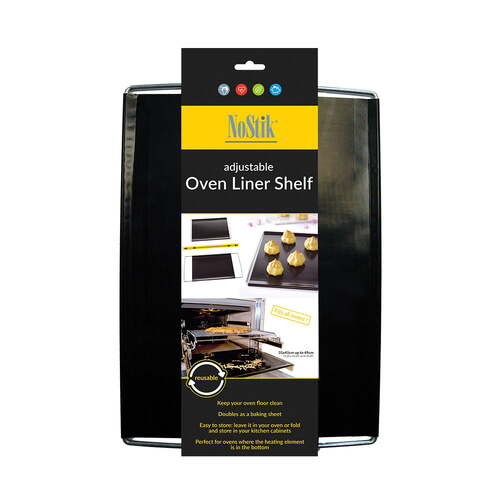 Nostik Adjustable 49cm Oven Liner Shelf Reusable Sheet Pad - Black
