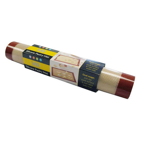 Nostik Reusable 30x40cm Silicone Pastry Baking Mat - Red/Beige