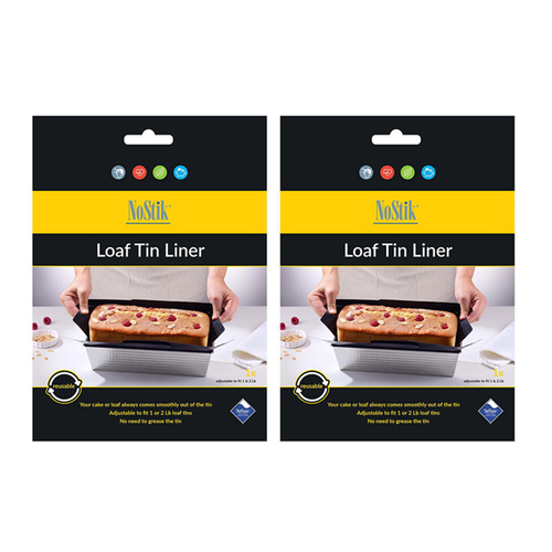 2x Nostik Reusable Adjustable Loaf Tin Liner Mat - Black