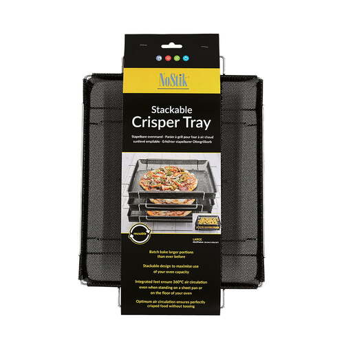 Nostik Reusable Stackable 42x29cm Crisper Basket - Black