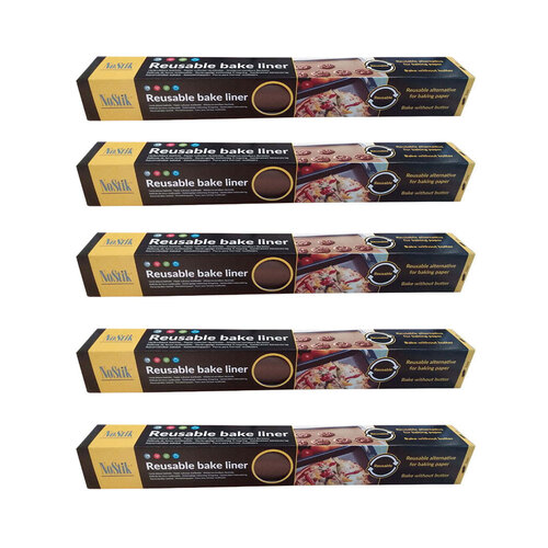 5x Nostik Large Reusable 40cm Bake Liner Non-Stick Mat - Brown