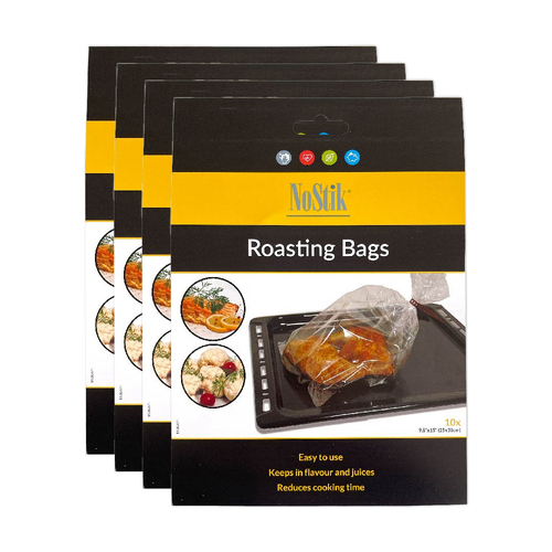 40pc NoStik Baking Roasting Bags Set Clear 25x38cm