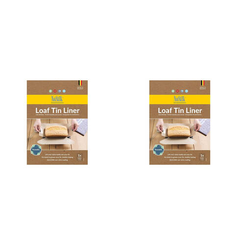 2PK Nostik Silicone+Fibreglass Loaf Tin Liner 26cm - Brown