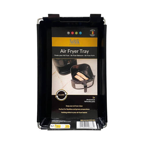 Nostik Reusable Non-Stick Kitchen Air Fryer Tray 20x12.5cm Black