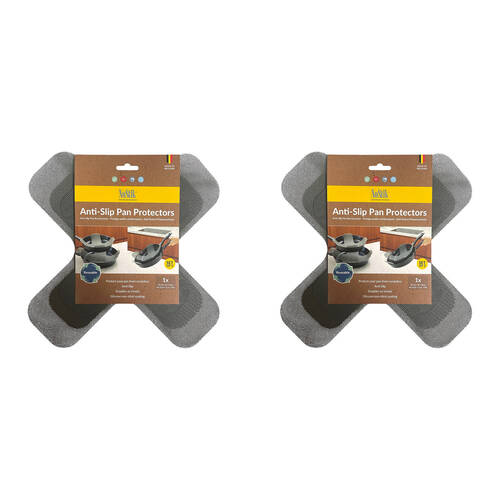 2x 3pc Nostik Reusable Silicone Fibreglass Anti-Slip Pan Protectors 26/30/38cm