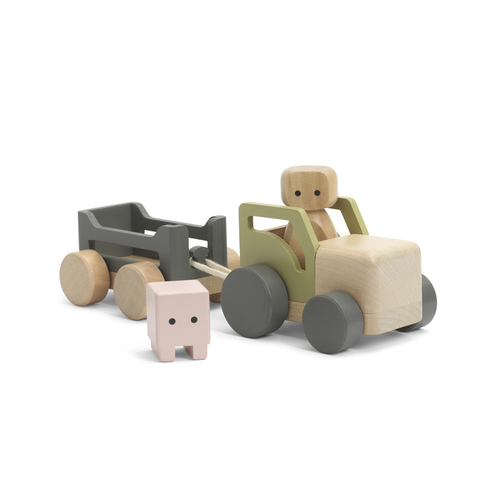 Micki World Tractor Set Kids/Children Play Wooden Toy 2y+
