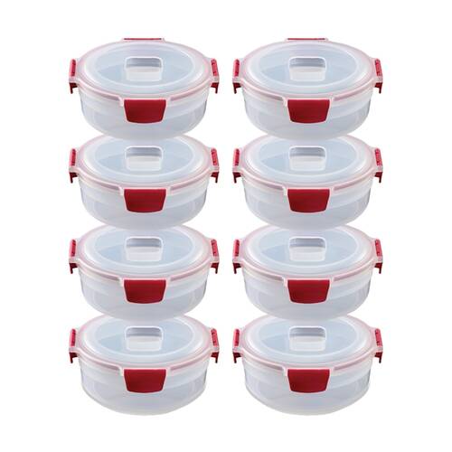 2x 4pc Joseph Joseph Nest Lock Round Airtight Food Storage Container Set 1L