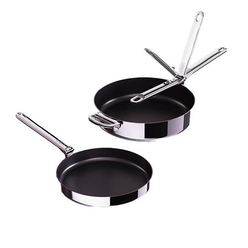 2pc Joseph Joseph Induction Kitchen Fry Pan Set W/ Folding Handles Non-Stick
