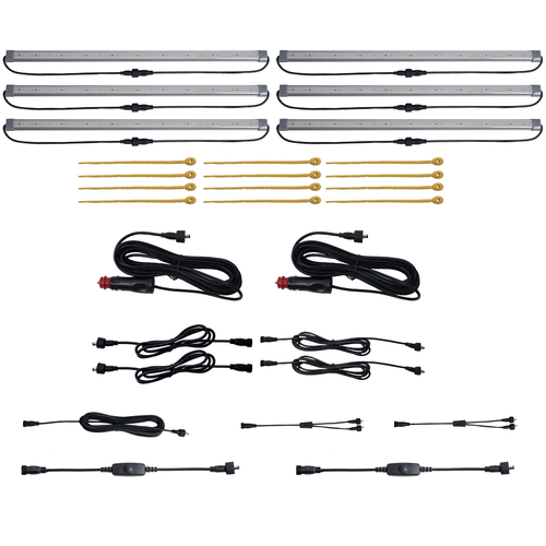 8pc Oztrail 6-Bar LED Light Kit Camping Illumination