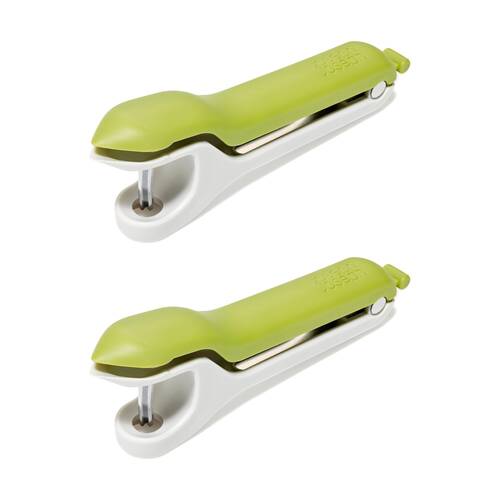 2PK Joseph Joseph Tweezy 2-in-1 Pitter and Huller Kitchen Utensil Stone/Green