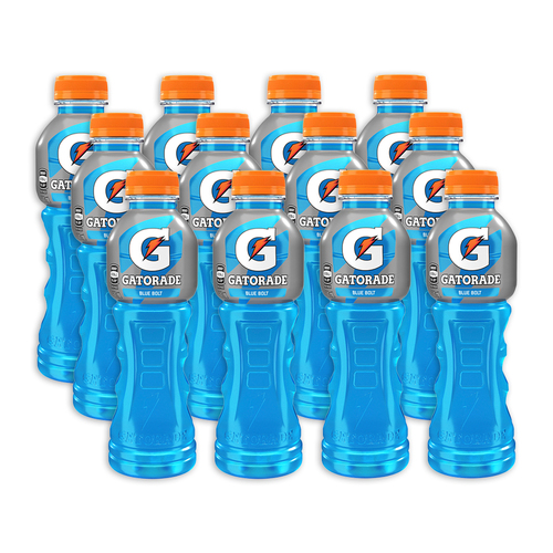 12pc Gatorade Blue Bolt Flavoured Sports Drink Bottles 600ml
