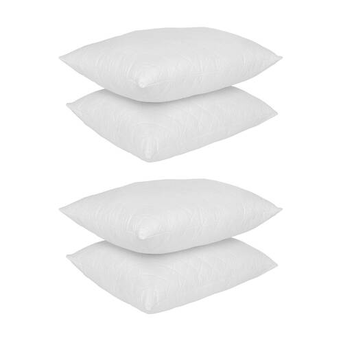 2x 2pc Royal Comfort Luxury Bamboo Quilted Bedding Pillow 50x75cm - White