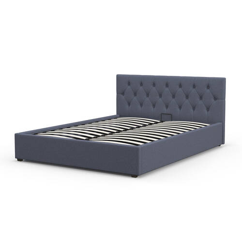 Milano Queen Capri Luxury Gas Lift Bed Frame w/ Headboard M3 - Charcoal