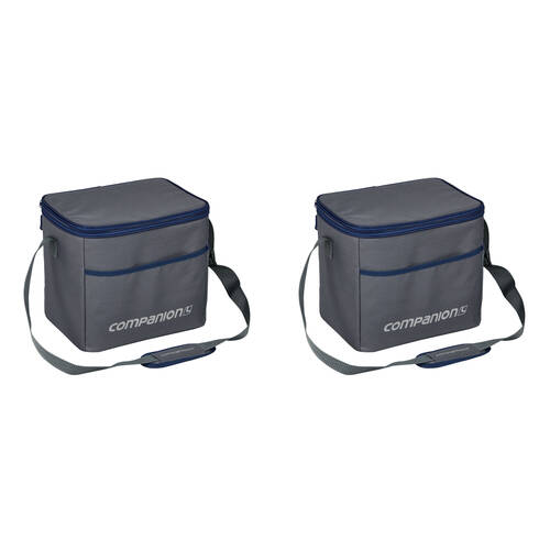 2PK Companion 18L/24 Can Soft Camping Cooler Bag 30x28cm - Grey