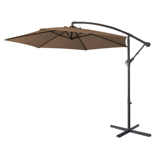Milano Outdoor 3M Hanging & Folding Umbrella w/ Cover - Latte